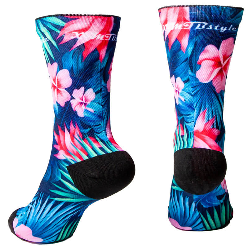 calcetines ciclismo mujer flores xmtbstyle