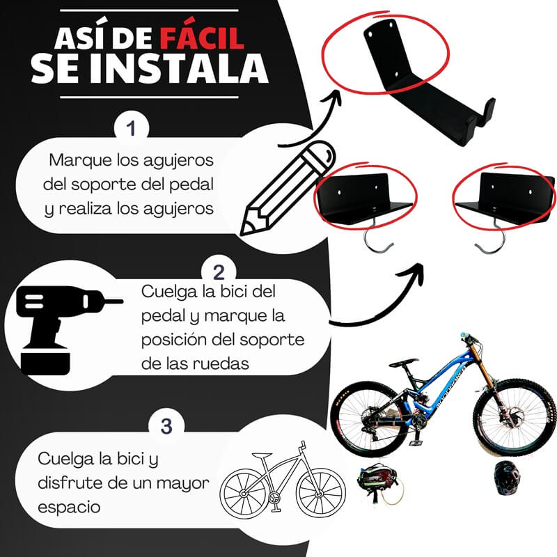 soporte bici pared instalacion xmtbstyle